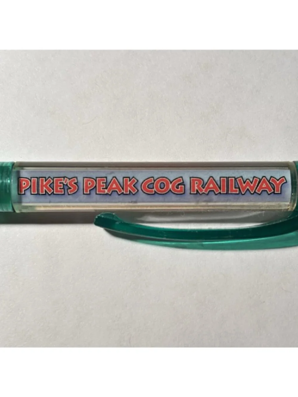 Pike's Peak Cog Railway Floaty Pen Train Tram Cars Move by Mountains Souvenir